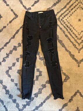 SO Black Ripped Skinny Jeans